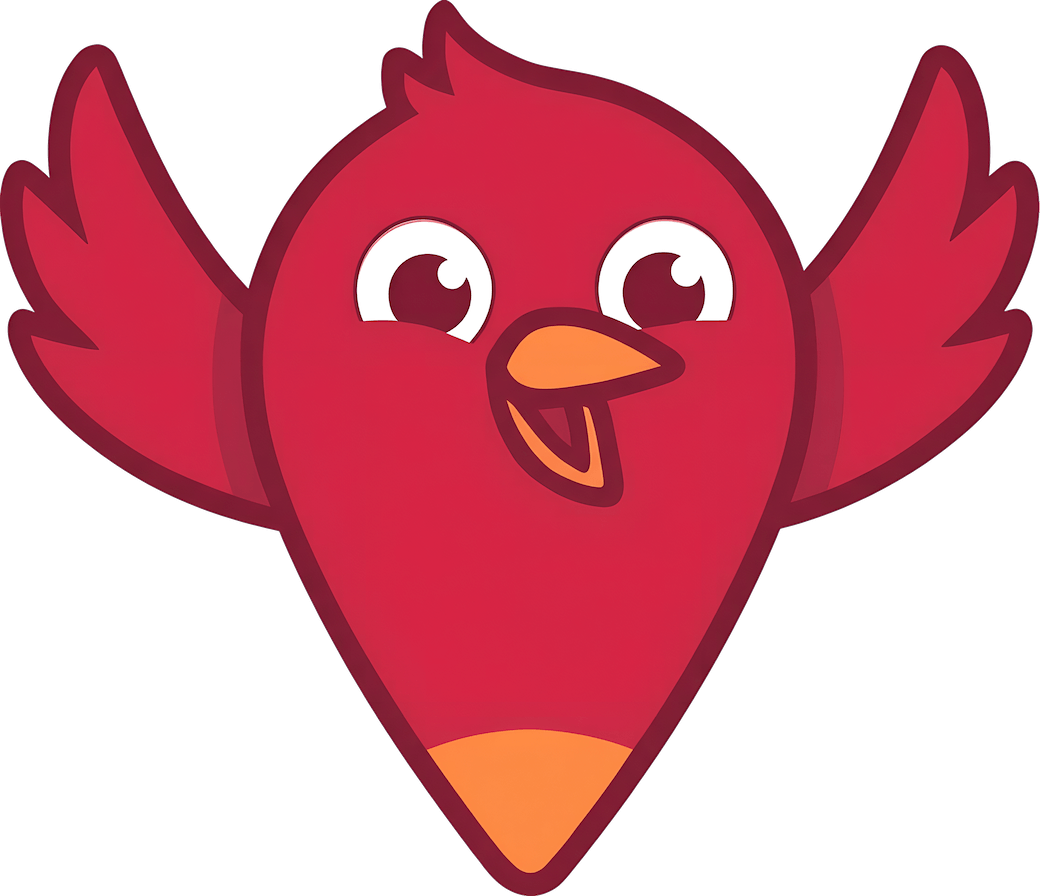 Wappi bird mascot, excited
